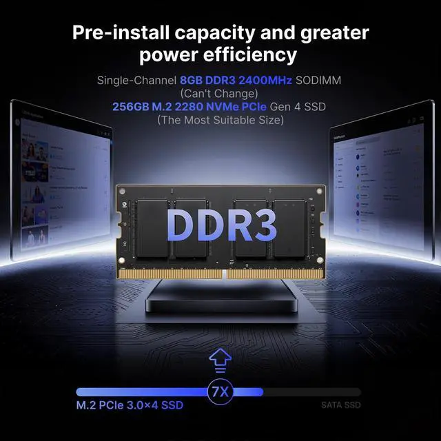 Alt view image 4 of 5 - waitloan NUC 8 Pro Chassis Element mini pc, NUC 8 Compute Element Core i5-8365U, with 8GB RAM & 512GB PCIe 4.0 NVMe SSD, Support Dual GbE/2×HDMI Dual Displays/WiFi 5/BT 5.1/Windows 11 Pro