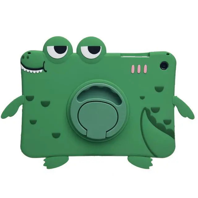Alt view image 2 of 4 - Cartoon Case for Samsung Galaxy Tab A7 10.4"MONEHOYSY Cute Soft Silicone Kickstand [Drop Proof,Shock Proof,Anti Slip] Back Stand Cover Case for Kids Children Teens Girls Boys (Dinosaur)