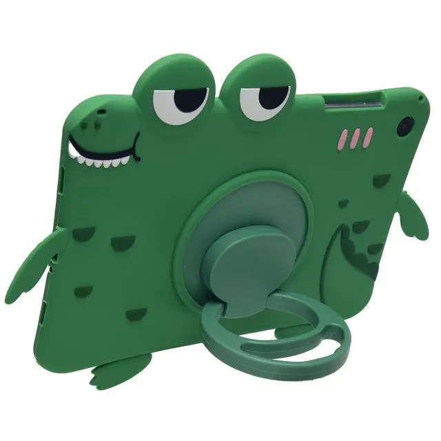 Alt view image 4 of 4 - Cartoon Case for Samsung Galaxy Tab A7 10.4"MONEHOYSY Cute Soft Silicone Kickstand [Drop Proof,Shock Proof,Anti Slip] Back Stand Cover Case for Kids Children Teens Girls Boys (Dinosaur)