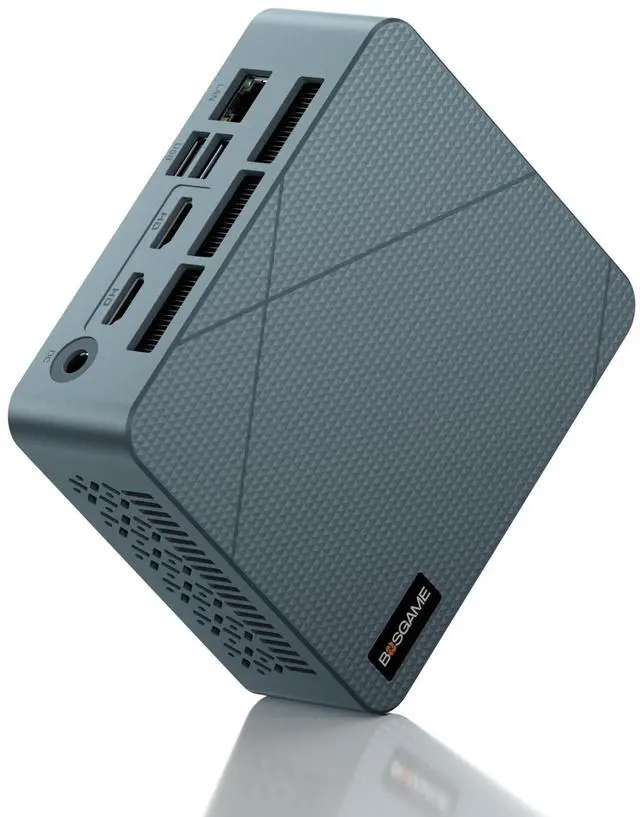 Main image of BOSGAME E2 Mini PC with AMD Ryzen 5 3550H, 16GB RAM 512GB NVMe SSD, Triple Displays via USB-C & Dual HDMI, Gigabit Ethernet, Compact Desktop Computer for Business, Office & School