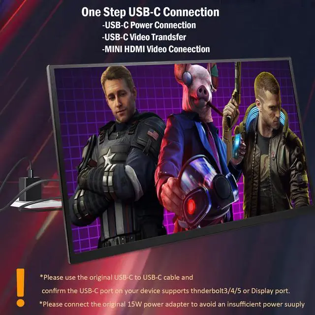 Alt view image 2 of 5 - Maovz 23.8 Inch Large Portable Monitor for Laptop,1080P FHD 120Hz 125% sRGB