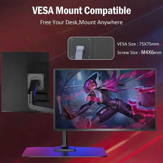 Alt view image 5 of 5 - Maovz 23.8 Inch Large Portable Monitor for Laptop,1080P FHD 120Hz 125% sRGB