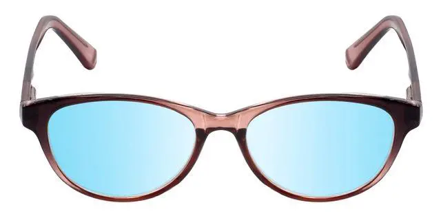 Alt view image 5 of 5 - Medspex Corinne McCormack Polly Color Therapy Reading Glasses +0.25 Pink Black Fade/Baby Blue Womens Fluorescent Light Sensitivity Chromotherapy Chakra Healing