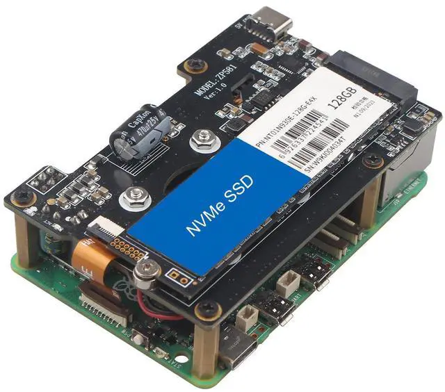 Main image of ZDE ZP581 PoE+ HAT PCIe to M.2 Key M NVMe SSD Adapter Board Power Over Ethernet with Onboard Cooling Fan for Raspberry Pi 5 Support 802.3af/at Network Standard M.2 NVMe SSD 2230 2242 2280