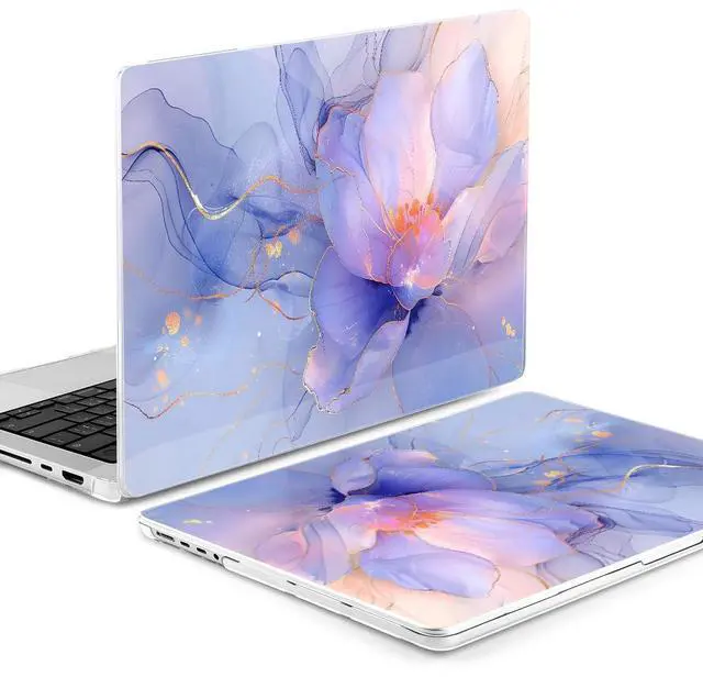 Alt view image 5 of 5 - TWOLSKOO for MacBook Pro 14 inch Case M5 M4 M3 M2 M1 Pro Max Chip (2026-2021), Plastic Hard Shell & Keyboard Cover & Type C Adapter & Screen Protector, Blue Marble