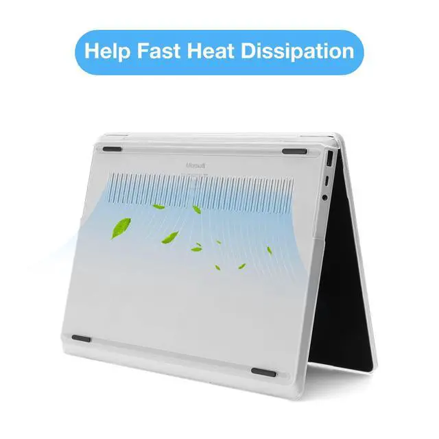 Alt view image 3 of 5 - MOSISO Case Only Compatible with Microsoft Surface Laptop Go 3/2/1 12.4 inch 2023 2022 2020 Release (models: 2013 & 1943), Plastic Garden Flowers Hard Shell&Keyboard Cover&Screen Protector,Transparent