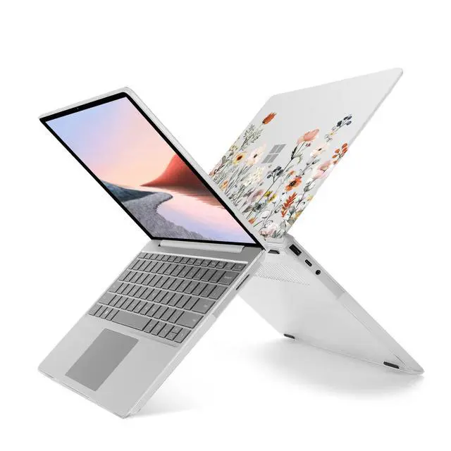 Alt view image 4 of 5 - MOSISO Case Only Compatible with Microsoft Surface Laptop Go 3/2/1 12.4 inch 2023 2022 2020 Release (models: 2013 & 1943), Plastic Garden Flowers Hard Shell&Keyboard Cover&Screen Protector,Transparent