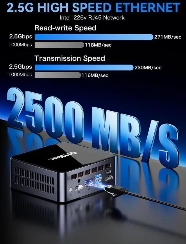 Alt view image 5 of 5 - GMKtec Mini PC Intel i7 12700H (14C/20T 4.7 GHz) 16GB DDR4 1TB SSD, Mini Desktop Computer Iris XE Graphics, Triple 4K Display, WiFi 6, BT5.2, USB-C M3 Ultra