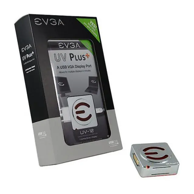 Alt view image 2 of 3 - EVGA 100-U2-UV12-A1 UV Plus USB VGA Adapter for Multiple Displays Supporting Up to 1400x1050 Resolution (White)