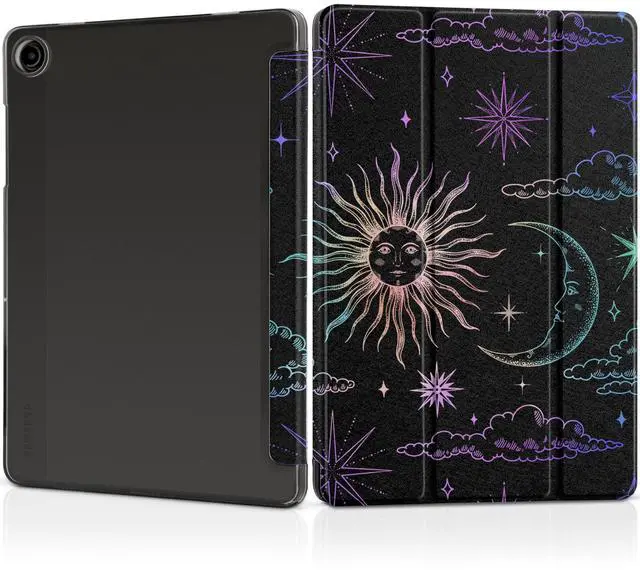 Main image of DONGKE Case for Samsung Galaxy Tab A9+/A9 Plus 11 inch 2024 2023 (SM-X210/X216/X218), Slim Stand Hard PC Translucent Back Shell Smart Cover, Auto Wake/Sleep - Moon & Stars