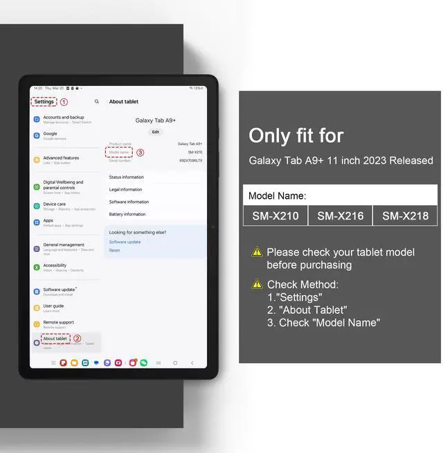 Alt view image 2 of 5 - DONGKE Case for Samsung Galaxy Tab A9+/A9 Plus 11 inch 2024 2023 (SM-X210/X216/X218), Slim Stand Hard PC Translucent Back Shell Smart Cover, Auto Wake/Sleep - Moon & Stars