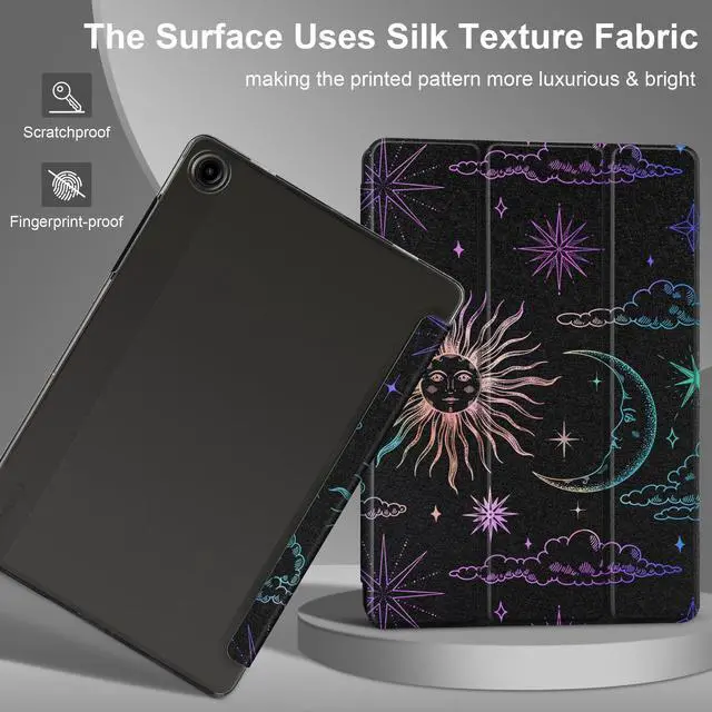 Alt view image 5 of 5 - DONGKE Case for Samsung Galaxy Tab A9+/A9 Plus 11 inch 2024 2023 (SM-X210/X216/X218), Slim Stand Hard PC Translucent Back Shell Smart Cover, Auto Wake/Sleep - Moon & Stars