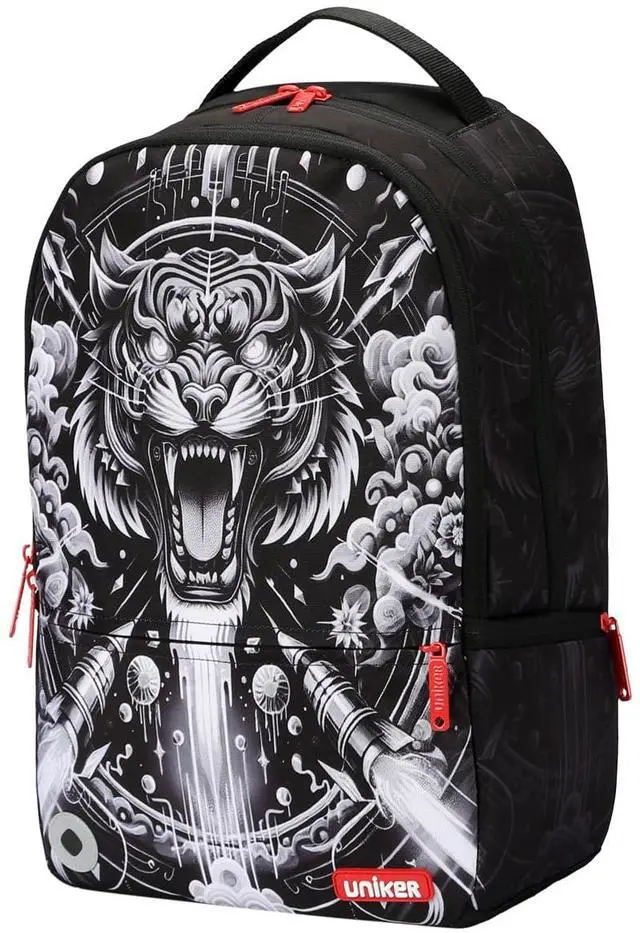 Alt view image 5 of 5 - Travel Laptop Backpack,Graffiti Backpack for Work,Designer Laptop Backpack for 15.6 Inch,Water Resistant Bag (Tiger)