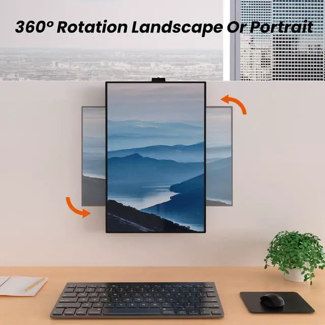 Alt view image 3 of 5 - PUTORSEN 13-35 Inch Cubicle Monitor Hanger, Height Adjustable Mount With VESA 7575mm and 100100mm, Clamp Hook Top Holds Up to 26.4 lbs, Black, YPT18-H01