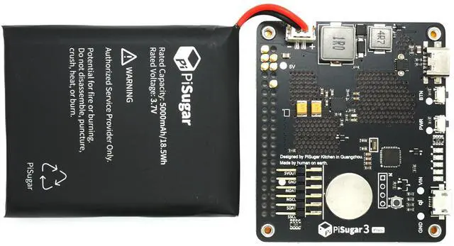 Alt view image 2 of 5 - PiSugar 3 Plus Portable Pwnagotchi Power Management for Raspberry Pi 3B/3B+/4B Model (Not Include Raspberry Pi)