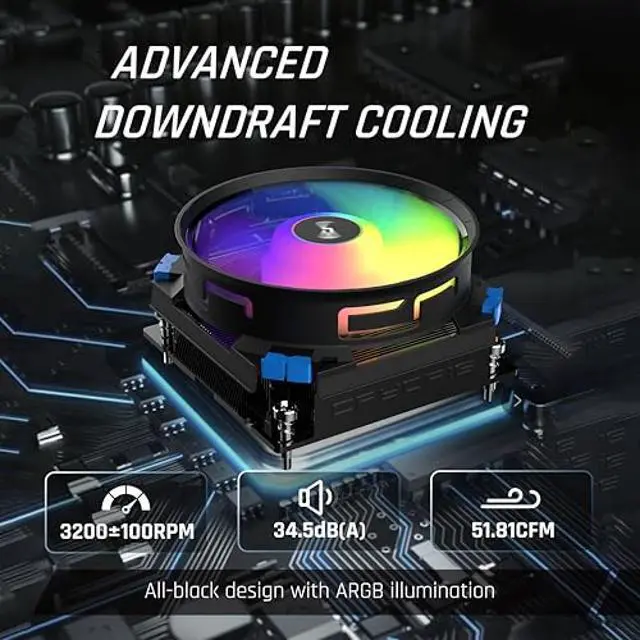 Alt view image 2 of 5 - CRYORIG C5 Vapor Chamber Low Profile CPU Cooler  Aluminum Fin Stack  Compact SFF Cooling  AMD AM4/AM5  Intel LGA 1150/1200/1851/1700