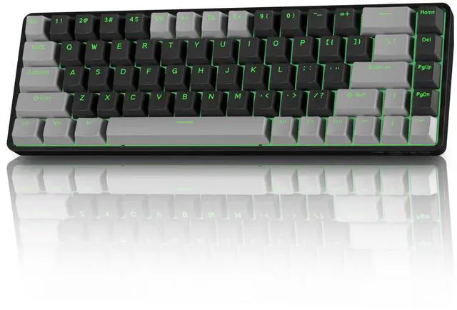 Main image of TMKB T68 60% Wireless Mechanical Gaming Keyboard, Tri-Mode BT5.0/2.4GHz/USB-C with Clicky Blue Switch, RGB Backlight, Anti-Ghosting, Compact 68 Keys, Wired/Wireless, Gray/Black
