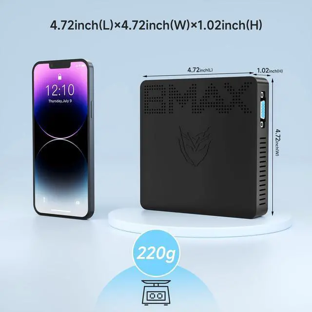 Alt view image 2 of 5 - Mini PC N4000 Processor, 8GB RAM 128GB EMMC | Fanless Silent Operation Office Mini Computer with 4K Dual Screen Output HDMI/VGA Port, WiFi 5 BT4.2 for Home Theatre Micro Computer