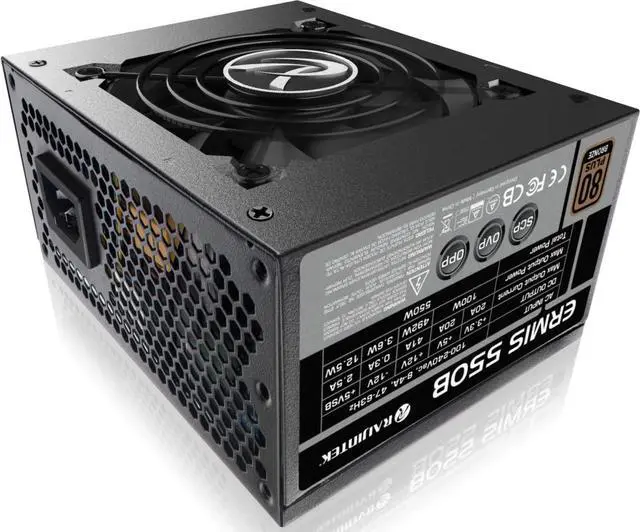 Alt view image 3 of 5 - RAIJINTEK ERMIS 550B, 80+ Bronze, SFX, 550W, Semi Modular Power Supply, 3 Years Warranty (0R30B00002)