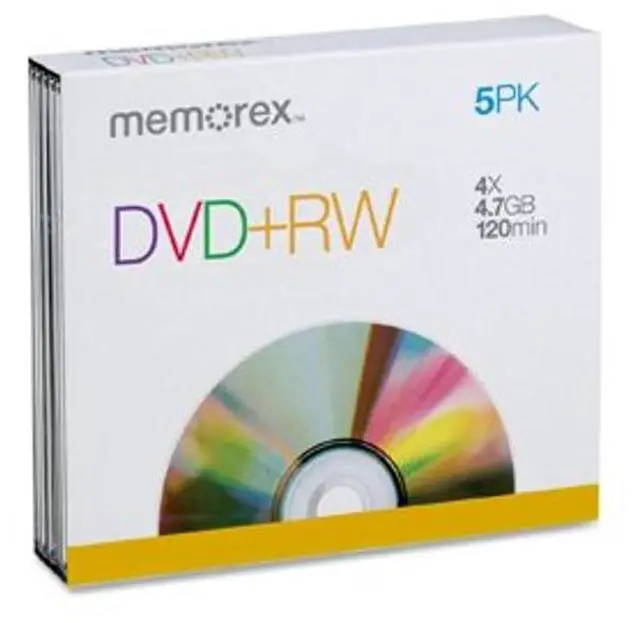 Main image of Memorex DVD+RW Discs, 4.7GB, 5/Pack