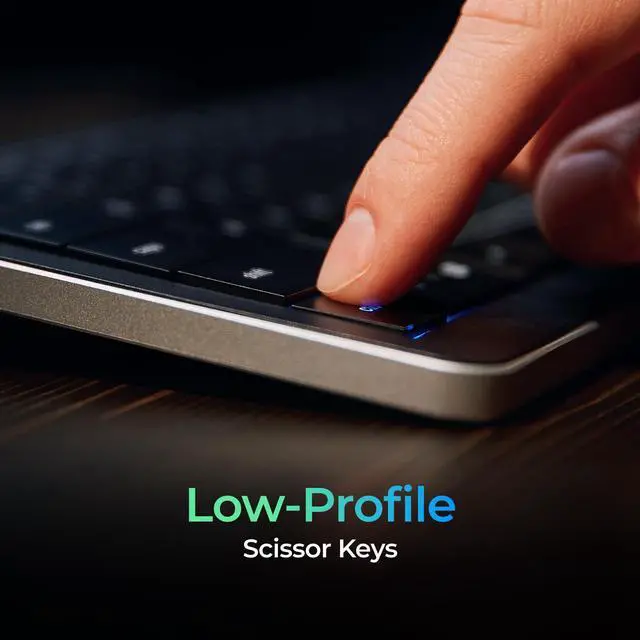 Alt view image 3 of 5 - Clevetura CLVX 1 Wireless Touchpad Keyboard | Bluetooth & USB-C | Low Profile, RGB Backlit, Touch Sliders, Quiet Scissor Keys | Compatible with Windows/Linux/MacOS | Ergonomic Typing