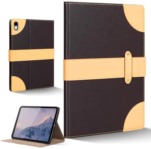 Main image of CPNVWA Case for iPad A16 11th Gen 11 Inch,iPad 10th Gen. 10.9 Inch,Leather Folio Cover with Auto Wake/Sleep, Adjustable Stand,Magnetic Buckle Closure Protection Case-Single Strap Dark Brown
