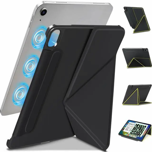 Main image of Wonzir for iPad Air 11 Inch Case M4/M3/M2(2026&2025&2024)Slim Powerful Magnetic iPad Air 5/4th Case 10.9 Inch,4 Standibg Angles,Vertical Stand Cover,with Auto Wake/Sleep and with Pencil Holder - Black