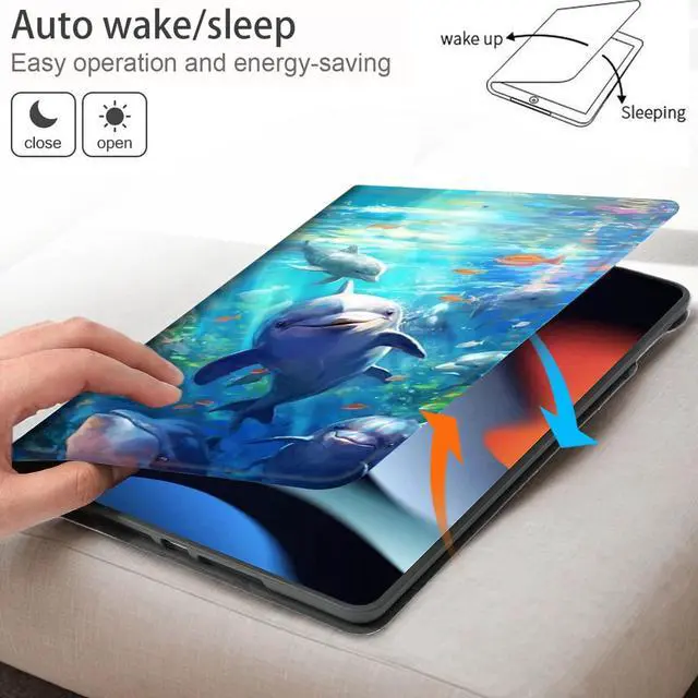 Alt view image 4 of 5 - Bxgolkgd Tablet Case for iPad 10.5 Inch (iPad Air 3rd 2019/iPad Pro 2017),Shockproof Stand Cover with Heat Dissipation,Auto Wake/Sleep Function,Cute Dolphin