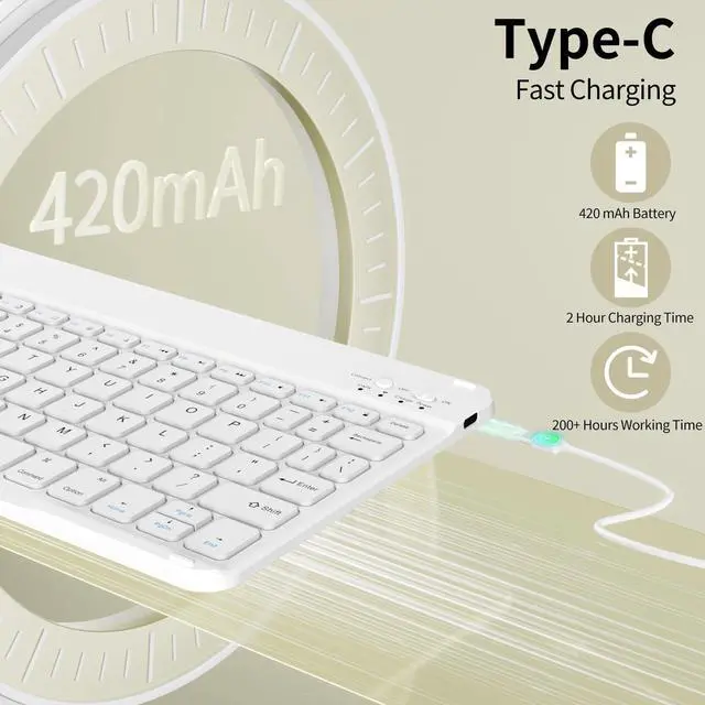 Alt view image 3 of 5 - ZOPSGYU Case with Keyboard for iPad 11th/10th Genration with Pencil Holder, Magnetically Detachable Wireless Bluetooth Keyboard Cover for or iPad 11 inch A16 2025 10th Gen 10.9 Inch 2022, Cream White