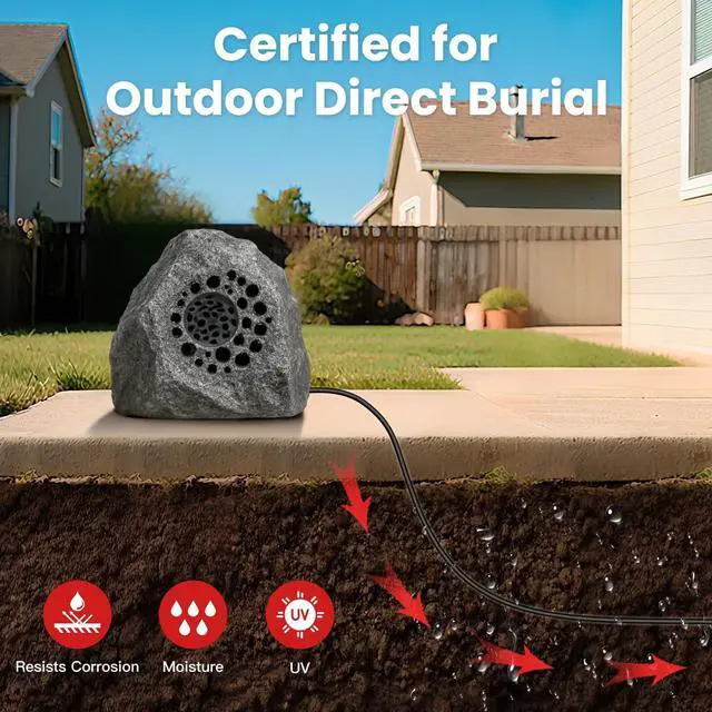Alt view image 2 of 5 - PTASYGK 18 Gague Outdoor Speaker Wire 200 Feet - 2 Conductor Direct Burial Speaker Cables CL3 CL2 Rated, UV Resistant CCA Cable for Garden, Patio, Pool Audio Systems