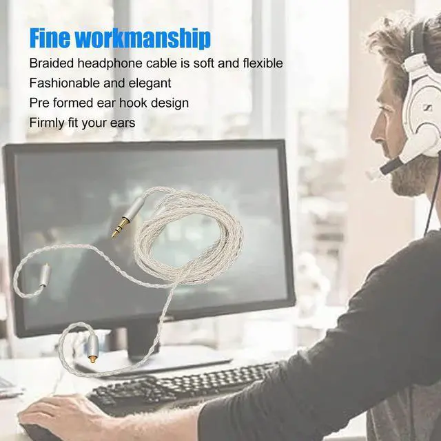 Alt view image 4 of 5 - ASHATA Upgrade Earphone Cable for AUDIOSENSE, for WESTONE W Series W10 W20 W30 W40, ES Series ES10 ES20 ES30 ES50 ES60, MMCX to 3.5mm Replacement Earphone Cable