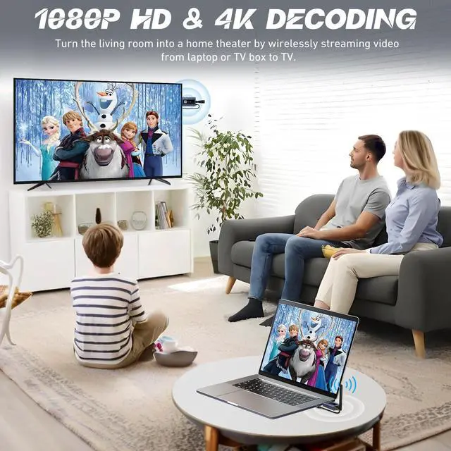 Alt view image 4 of 5 - ANQIPUTECH G71 Wireless HDMI Receiver Only, Professional High-Definition Signal Transmitter with Multiple Adapter Accessories