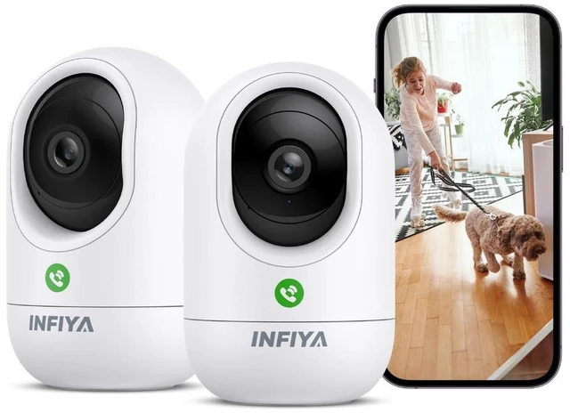Main image of INFIYA 360 PTZ One-Tap Call Indoor Camera 2.4GHz Baby Pet Monitor, 2Pack