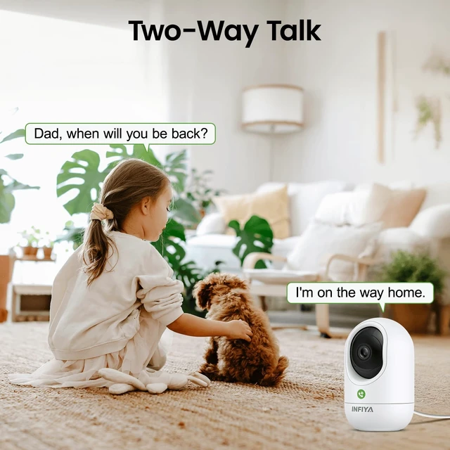 Alt view image 5 of 5 - INFIYA 360 PTZ One-Tap Call Indoor Camera 2.4GHz Baby Pet Monitor, 2Pack