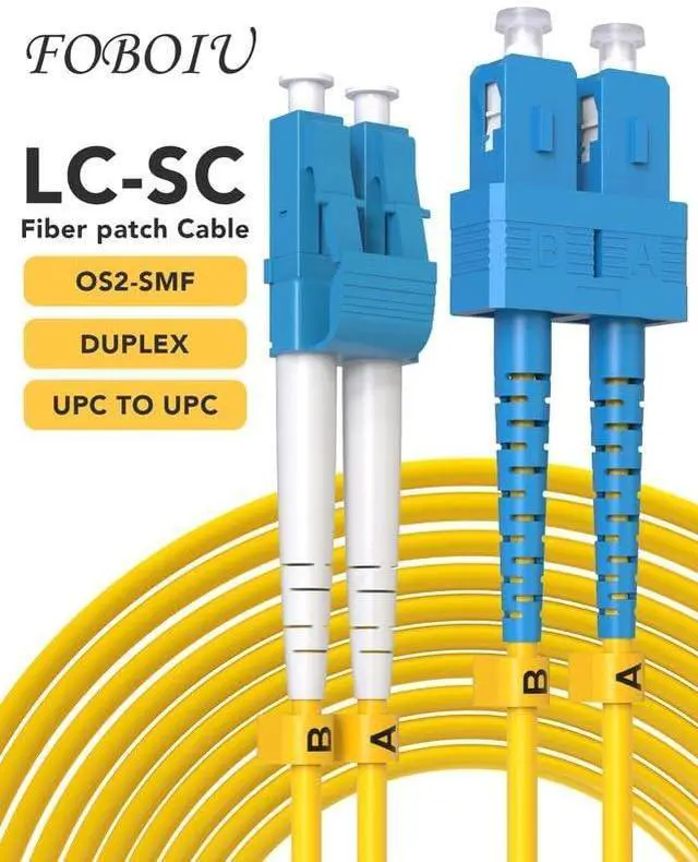 Alt view image 2 of 3 - Foboiu 5 Pack OS2 SC to LC Fiber Patch Cable 1mSingle Mode Duplex Fiber Optical Patch Cables Singlemode SMF LC UPC/UPC, 9/125um, LZSH, 1G/10GB Yellow Jumper Cord 1 Meter(3.3ft)
