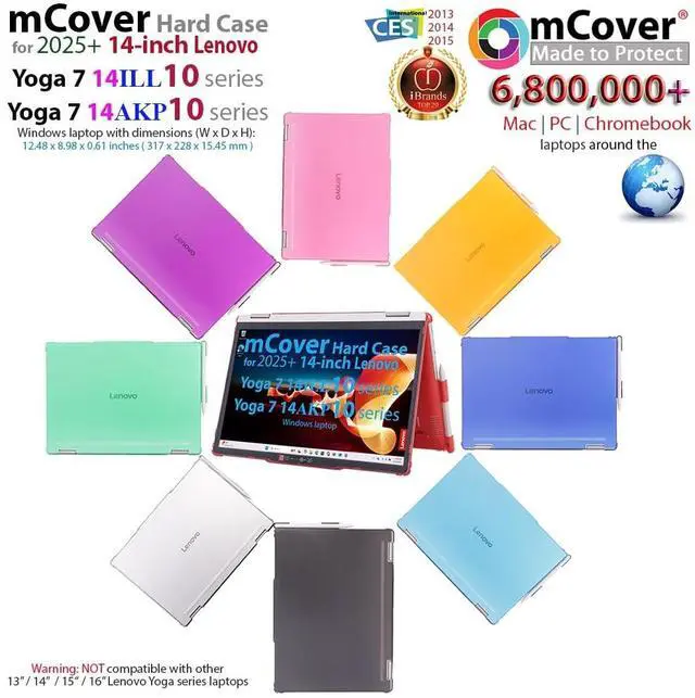 Alt view image 2 of 5 - mCover case ONLY Compatible for 2025~2026 14-inch Lenovo Yoga 7 2-in-1 14ILL10 ^^ 14AKP10 Series Windows Notebook Computers (NOT Fitting Any Other Models) (Purple)