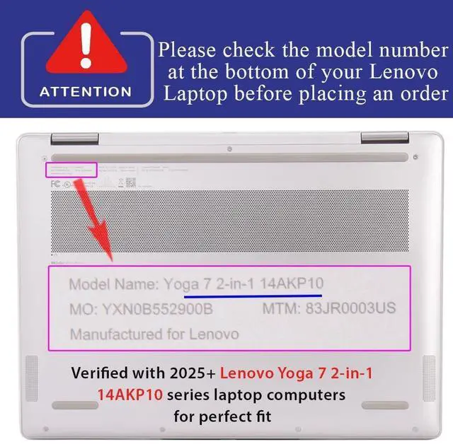 Alt view image 4 of 5 - mCover case ONLY Compatible for 2025~2026 14-inch Lenovo Yoga 7 2-in-1 14ILL10 ^^ 14AKP10 Series Windows Notebook Computers (NOT Fitting Any Other Models) (Purple)