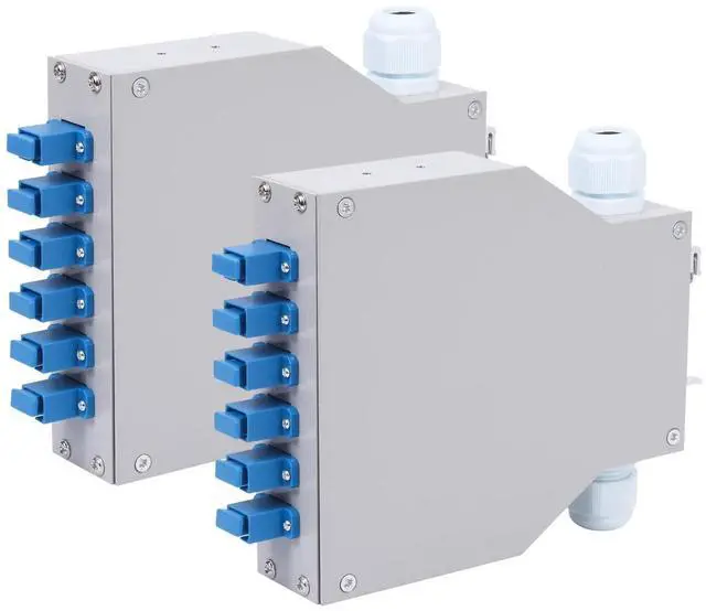 Main image of Duogalia 2-Pack SC-UPC 6 Simplex 6 Port DIN Rail SM Fiber Optic Enclosure ODF (Includes Pigtail and 6PC Coupler)