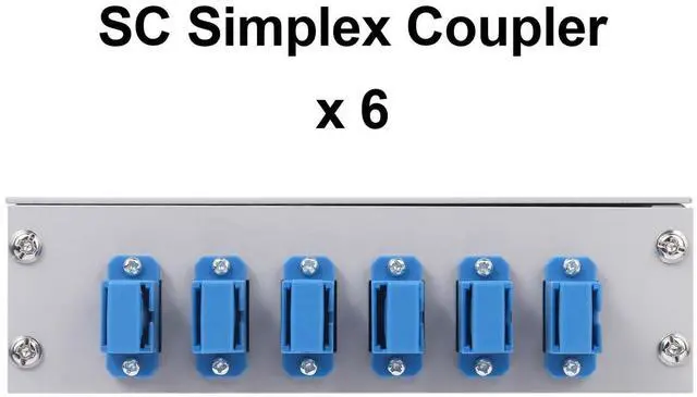 Alt view image 2 of 5 - Duogalia 2-Pack SC-UPC 6 Simplex 6 Port DIN Rail SM Fiber Optic Enclosure ODF (Includes Pigtail and 6PC Coupler)