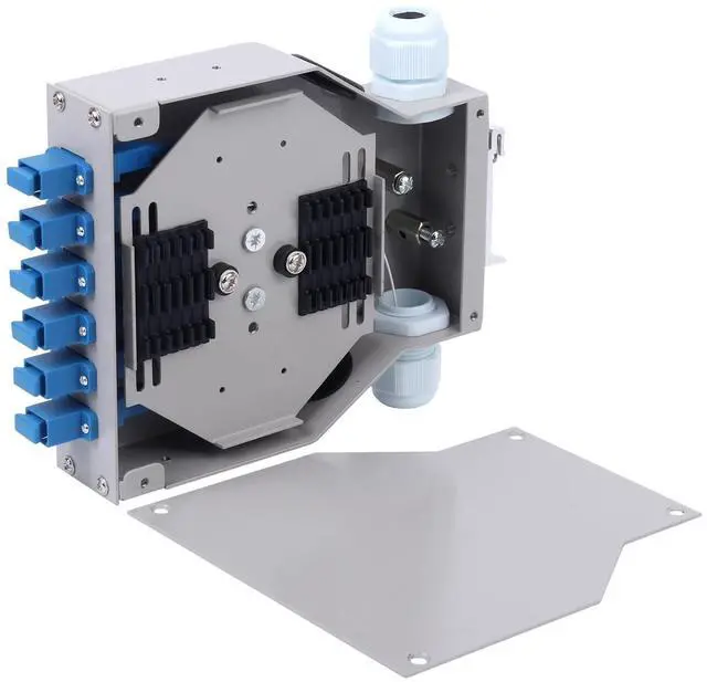 Alt view image 5 of 5 - Duogalia 2-Pack SC-UPC 6 Simplex 6 Port DIN Rail SM Fiber Optic Enclosure ODF (Includes Pigtail and 6PC Coupler)