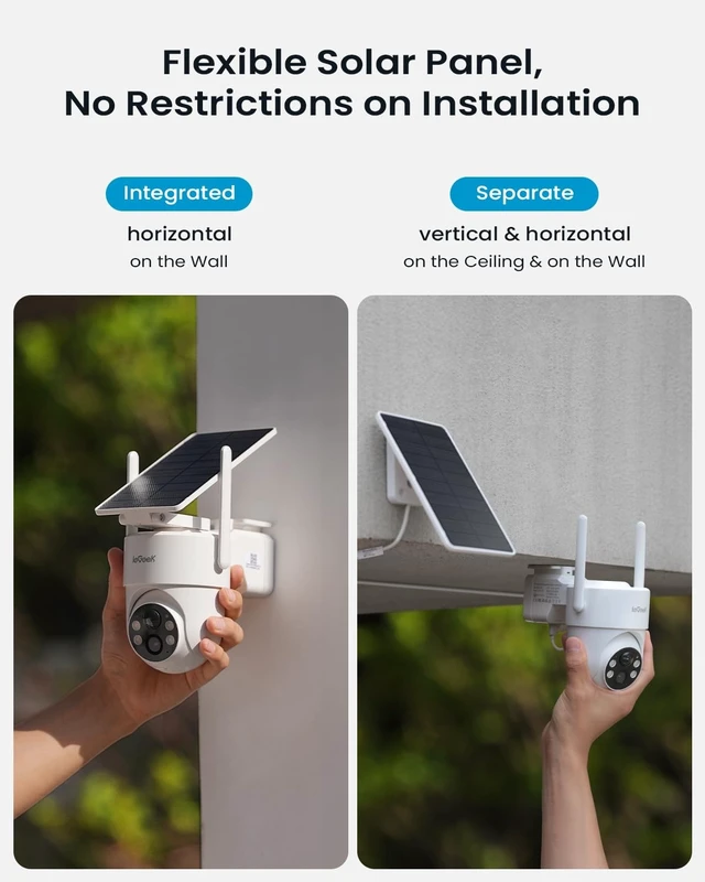 Alt view image 2 of 5 - ieGeek Solar Security Cameras Wireless Outdoor with Detachable Solar Panel