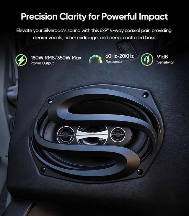 Alt view image 4 of 5 - 6x9" 4-Way Car Audio Door Speakers (Pair) for F-150/F-250/F-350/F-450