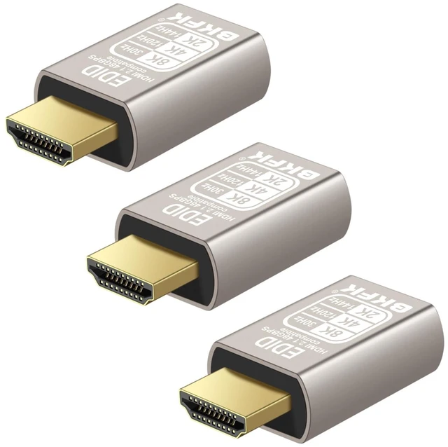 Main image of 4K hdmi Dummy Plug - Display to hdmi Adapter, Luna Display Virtual Window for Home-edid Emulator-Dummy, displayport Headless dummie dongle120Hz (8K-30Hz-3Pack)