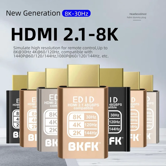Alt view image 2 of 5 - 4K hdmi Dummy Plug - Display to hdmi Adapter, Luna Display Virtual Window for Home-edid Emulator-Dummy, displayport Headless dummie dongle120Hz (8K-30Hz-3Pack)