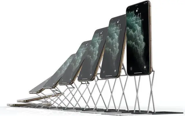 Alt view image 4 of 5 - Universal MultiDevice Magnetic Foldable Metal StandUltraSlim 0.1" Portable Kickstand for iPad, Smartphones, Switch, Supports 600g, Quick Device Switching, 30 Angles, Portrait/Landscape (Black)