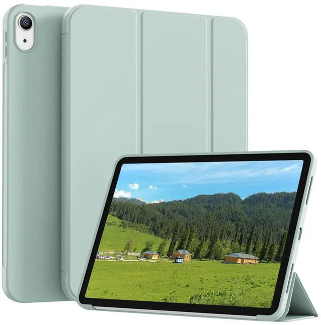 Main image of SQQSOOZ Case for iPad (A16) 11 Inch 2025/iPad 10th Generation 10.9 Inch 2022, Slim & Lightweight, Trifold Stand Protective Cover, Soft TPU Back, Support Touch ID, Auto Wake/Sleep, Light Green