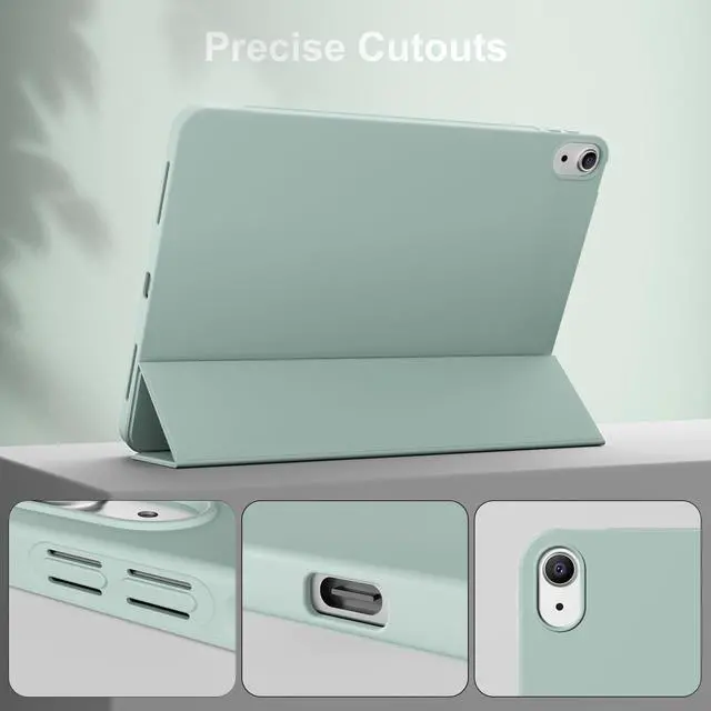 Alt view image 5 of 5 - SQQSOOZ Case for iPad (A16) 11 Inch 2025/iPad 10th Generation 10.9 Inch 2022, Slim & Lightweight, Trifold Stand Protective Cover, Soft TPU Back, Support Touch ID, Auto Wake/Sleep, Light Green