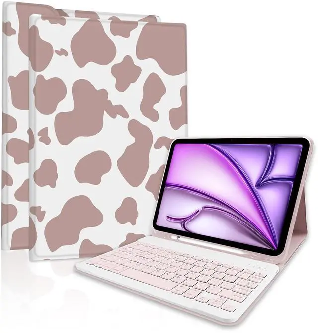 Main image of TopPerfekt for iPad Air 11-inch M2 2024/M3 2025 Keyboard Case, Pro 11 (4th, 3rd, 2nd, 1st Gen 2022/2021/2020/2018) Detachable,Pencil Holder for iPad Air 4/5th 2020/2022 10.9" - Cow Brown