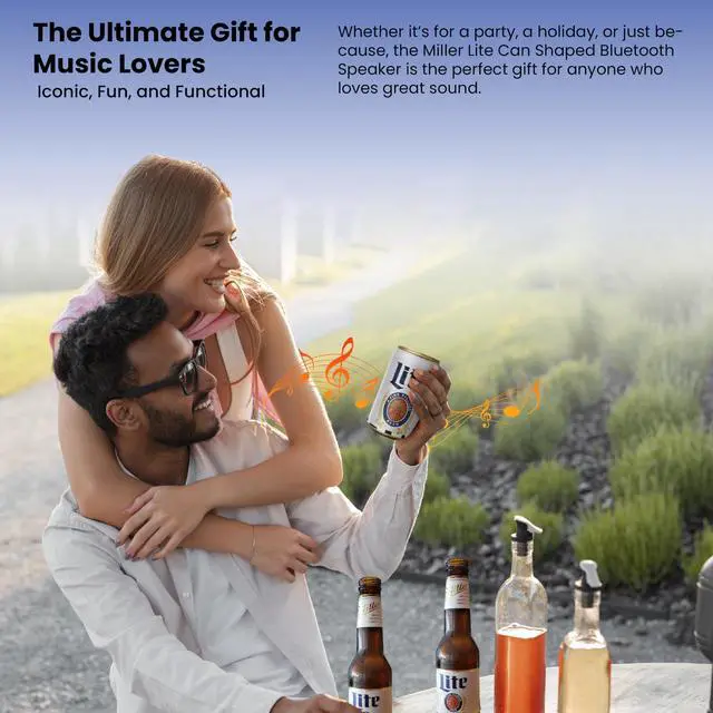 Alt view image 4 of 5 - Gabba Goods Miller Lite Can Shape Bluetooth Speaker, Portable Wireless Speaker with Bluetooth 5.0, AUX, USB Slot & TF Slot ^^ Loud Bass Sound ^^ Compact Design for Indoor & Outdoor Use & Travel