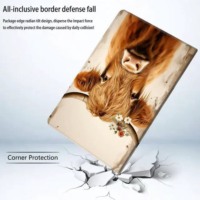 Alt view image 2 of 5 - Bxgolkgd Tablet Case for Samsung Galaxy Tab A11 8.7 Inch 2025 Model (SM-X133/X135/X135F),Shockproof Stand Cover with Heat Dissipation,Auto Wake/Sleep Function,Cute Highland Cow